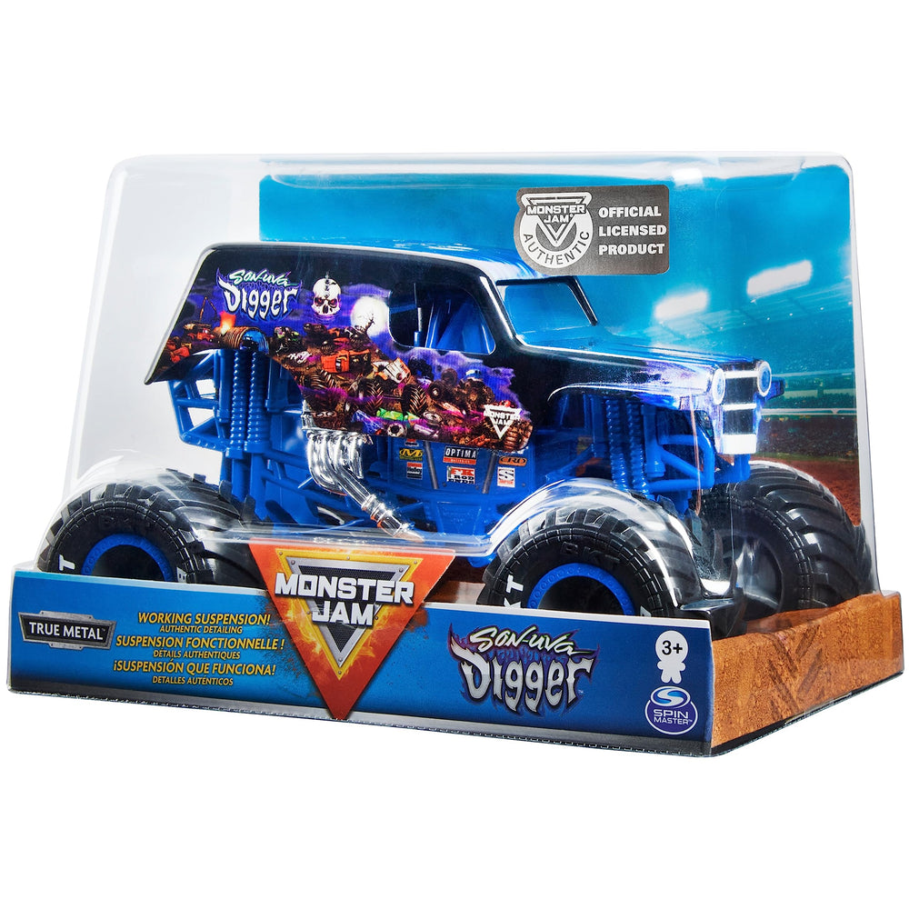 Monster Jam Mnj VHC 1to24 Son Uva Digger GML packaging shot emphasizes collectible value.