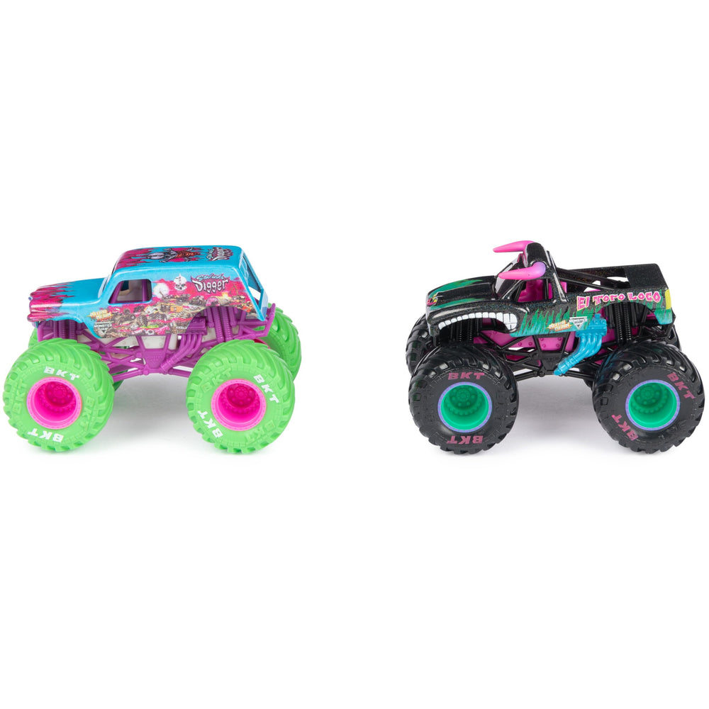 Monster Jam Nitro Neon jump action shot suggests stunt play possibilities