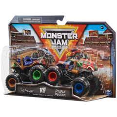 Monster Jam official BKT tires and chassis detail enhances realism in 1:64 scale.