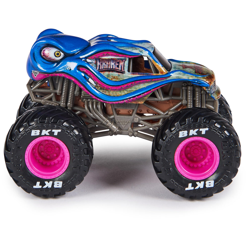 Kraken side graphics show authentic Monster Jam styling