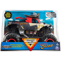 Monster Jam Pirates Curse 1-24 scale truck with bold graphics for authentic playtime.