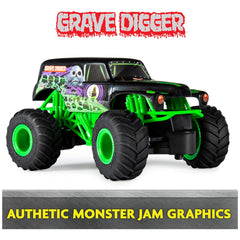 Monster Jam RC dual-joystick controller enables precise steering for competitive play.