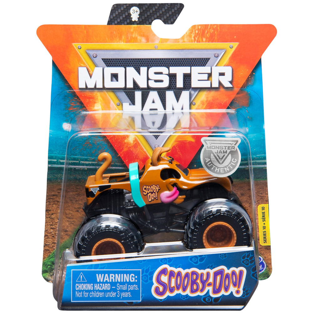 Monster Jam Scooby Doo truck 1:64 scale with bold graphics for display.
