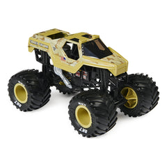 Monster Jam Soldier Fortune 1:24 scale truck front view showing rugged detailing for display.