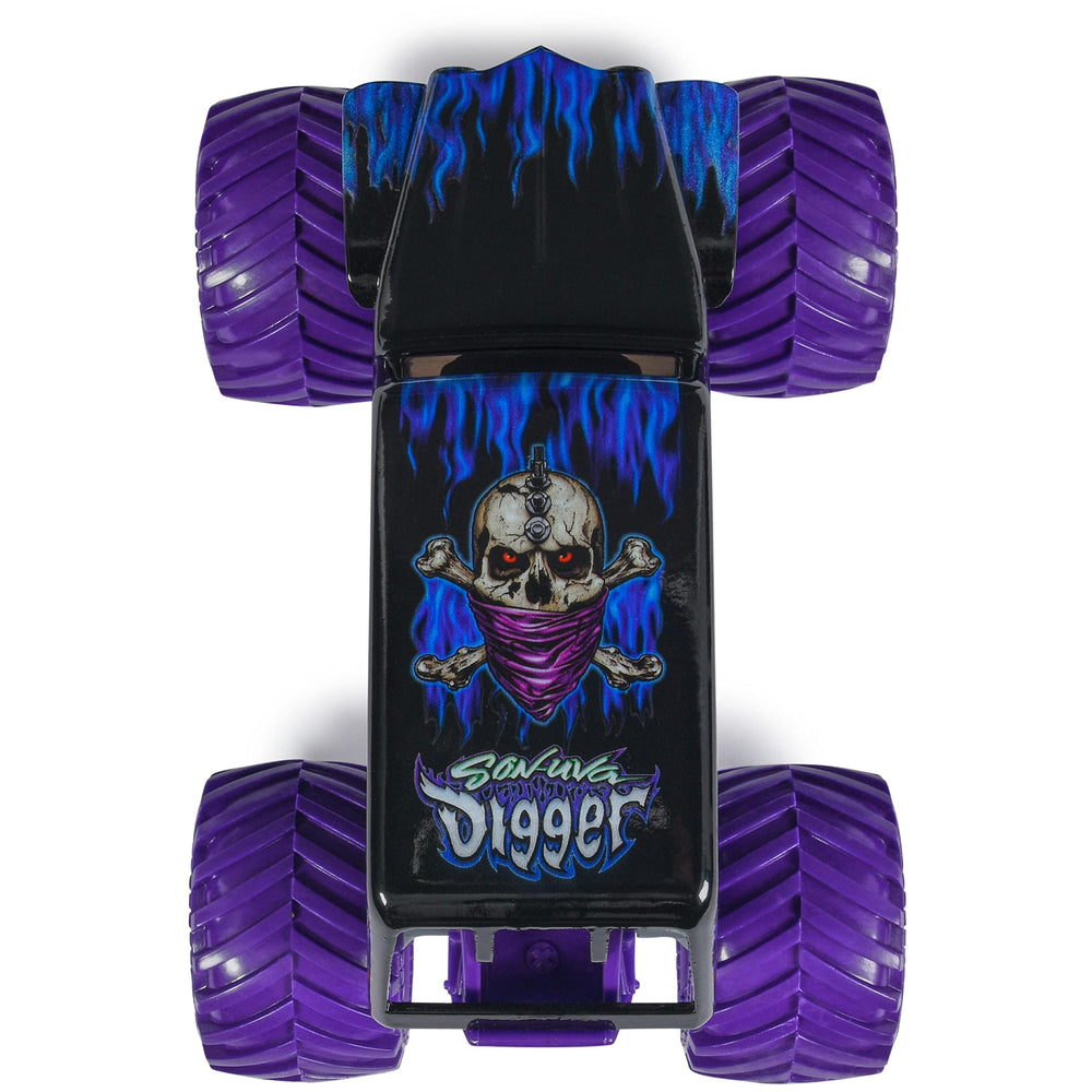 Monster Jam Son-uva Digger 1:24 chassis detail offers authentic scale realism for display and play