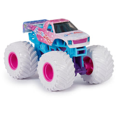 Monster Jam Sparkle Smash Grave Digger side-view, compact collectible for shelves