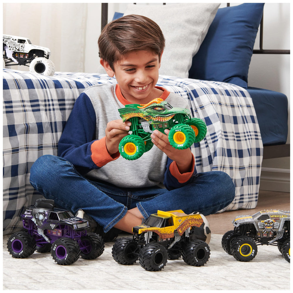 Monster Jam Sparkle Smash truck suspension action hints at smooth landings.