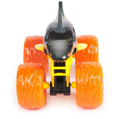Monster Jam two-truck diecast set makes a dynamic display on shelves.
