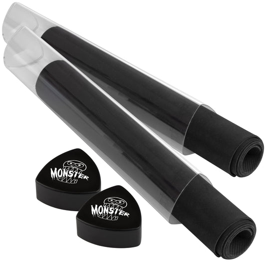 Monster Protectors prism playmat tube cap with logo keeps mats securely stored.