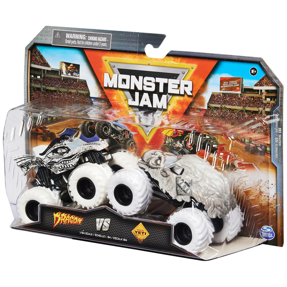Boxed Monster Jam 2-pack display for display or gifting.