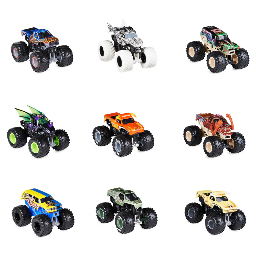 Monster Jam Megalodon attack highlights rugged styling for action play.