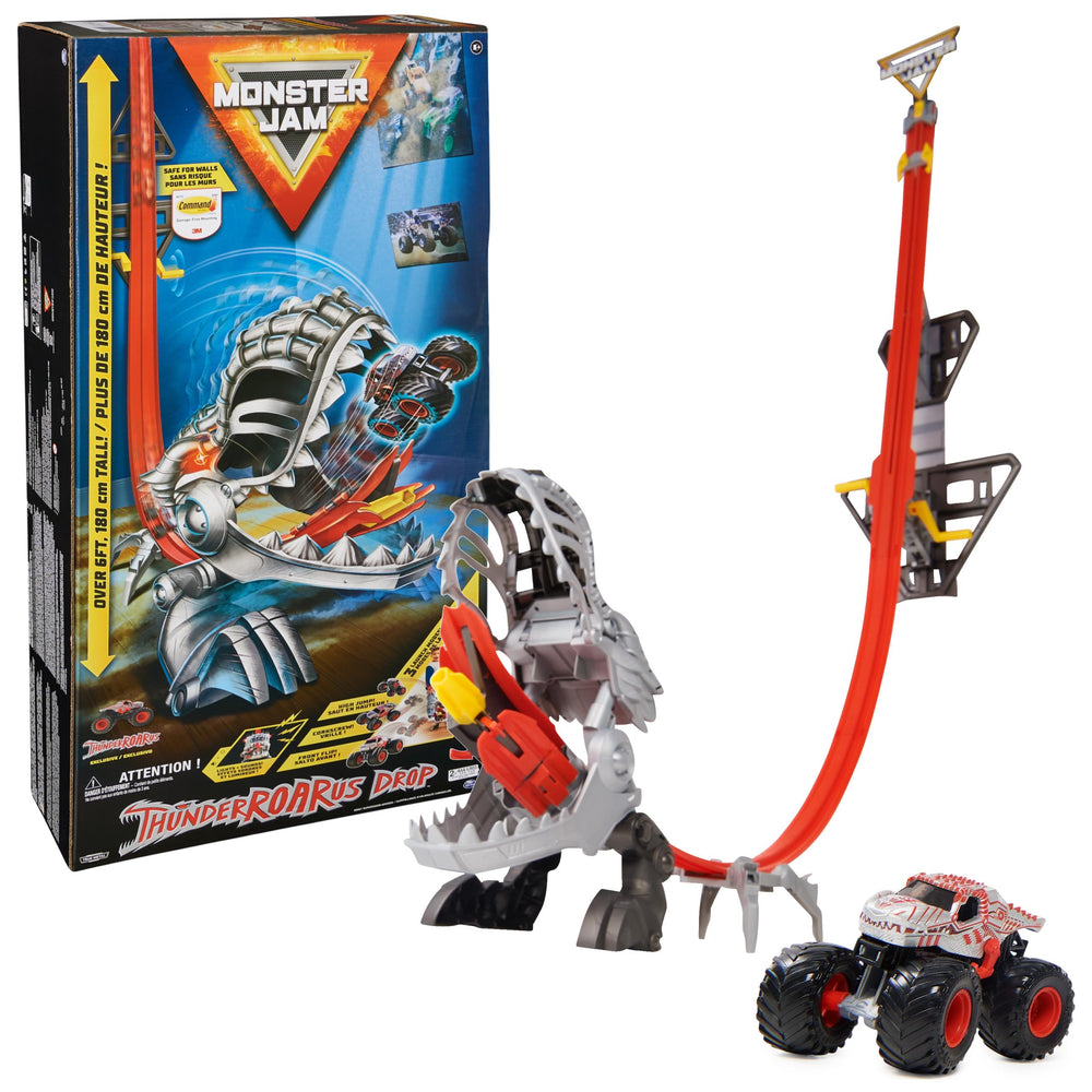 Monster Jam ThunderROARus Dino head lights illuminate action