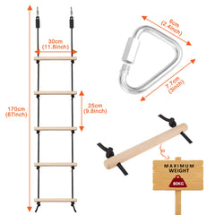 MONT PLEASANT rope ladder with two hooks for secure mounting.
