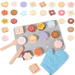 Mont Pleasant wooden cookie base for pretend baking with tops