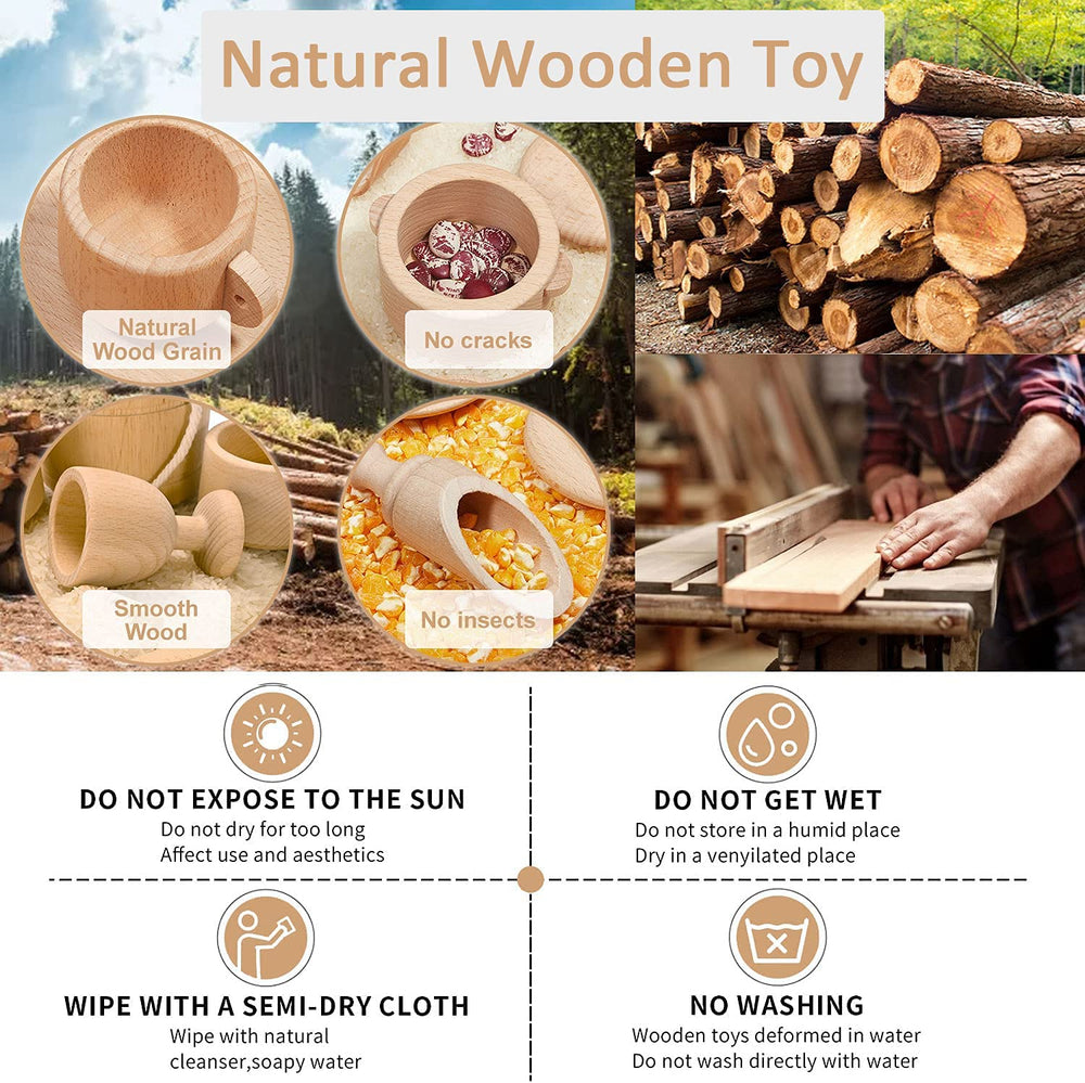 MONT PLEASANT wooden cups and pots for sorting play