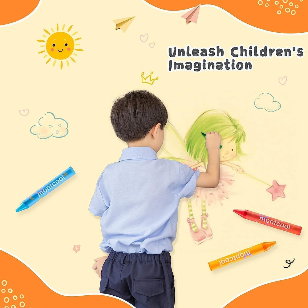 Montcool compact container keeps crayons neat and travel-ready