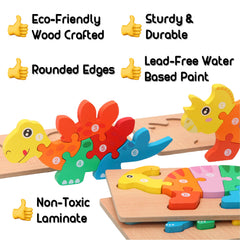 Montessori Mama toddler puzzle pieces close-up show interlocking shapes for hand-eye coordination.