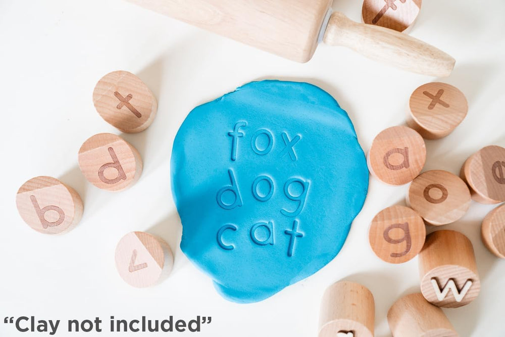 Montessori & Me Alphabet Stamps spark creativity and self-expression during play.