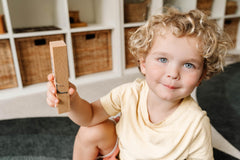 Montessori & Me non-toxic wood safety puzzle highlights safe playtime.