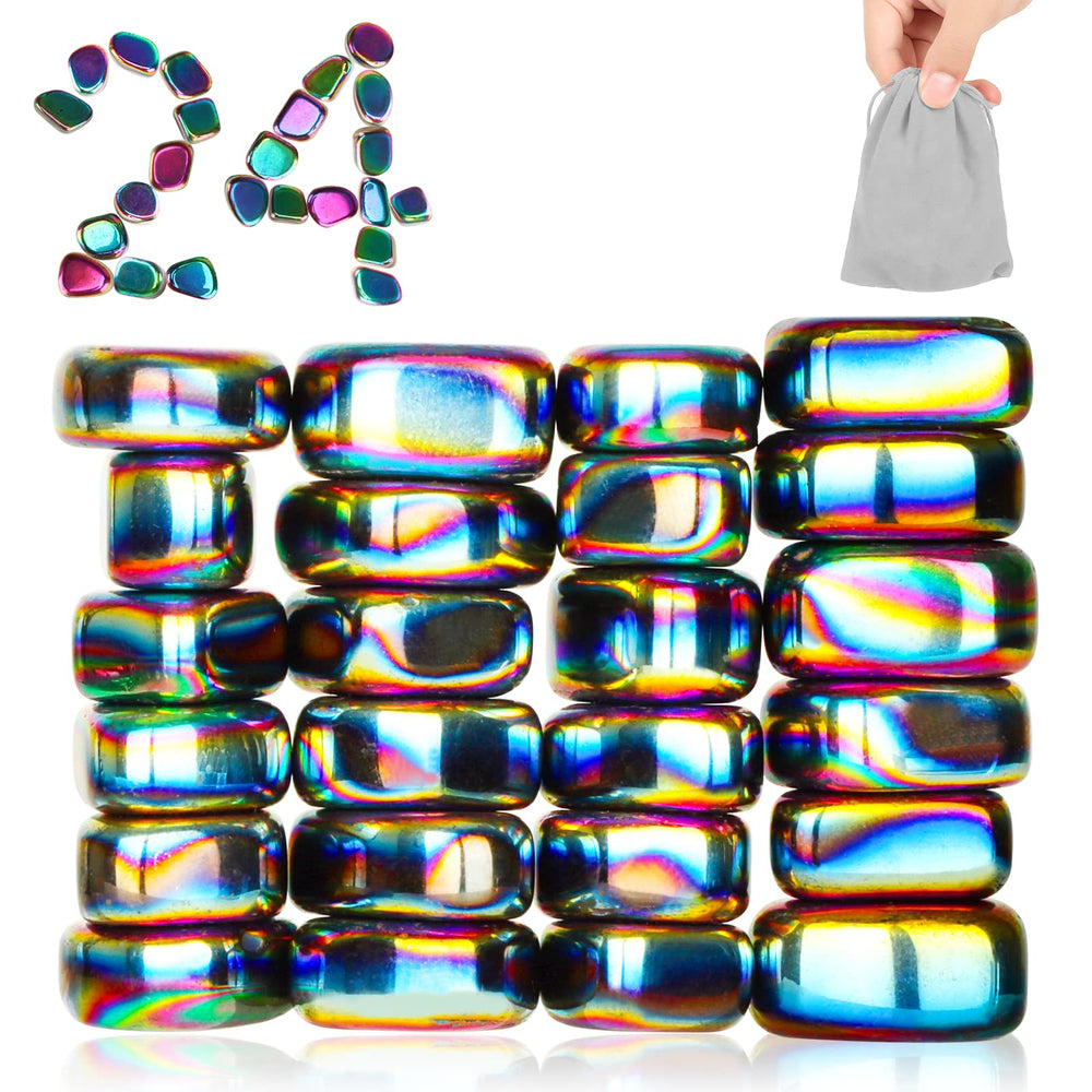 Moonhua rainbow magnet stones pack on fridge for colorful organization.