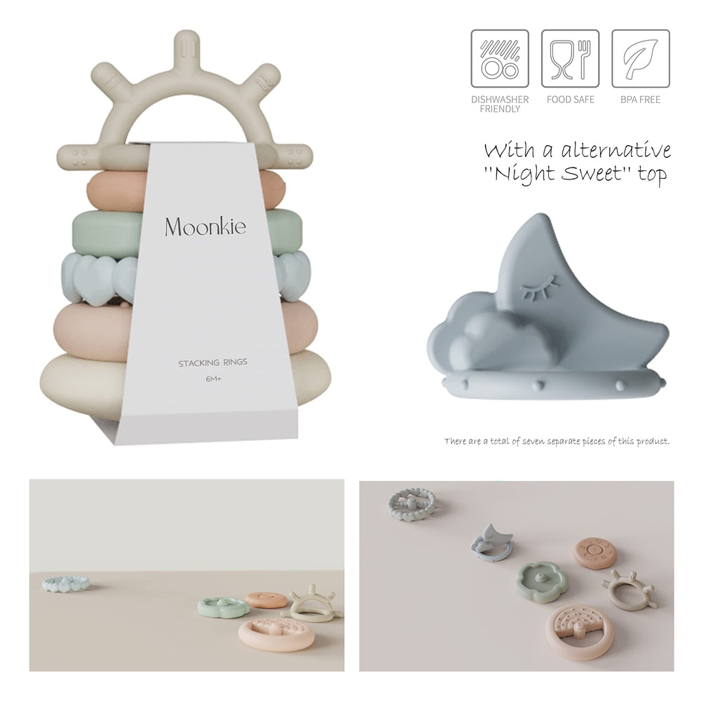 Moonkie Stacks of Circles nature-inspired design: gift-ready stacking toy.