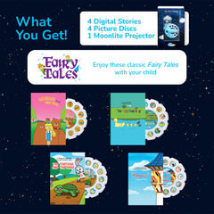 Moonlite Storytime Mini Projector is travel-ready and compact for on-the-go stories.