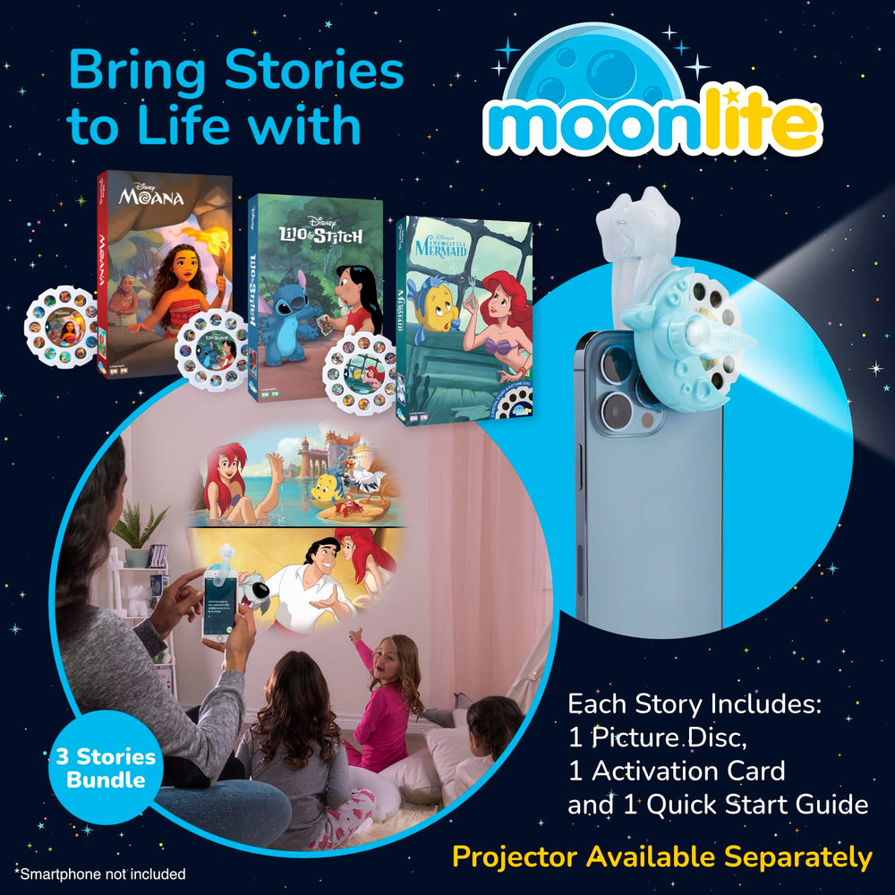 Moonlite Storytime Reels Moana scene on wall enhances storytelling.