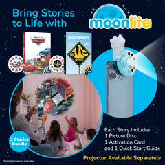 Moonlite Storytime Reels wall projection showing vivid imagery for on-wall storytelling.