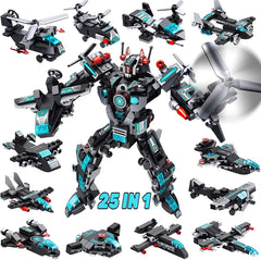 MOONTOY 577pcs STEM robot space fighters showcase versatility for creative play and STEM learning