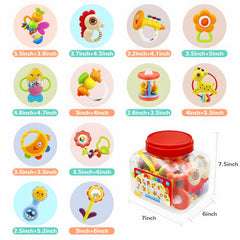 MOONTOY owl rattle teether supports curiosity and motor development