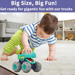 Child gripping MOONTOY toy car for safe, stimulating playtime