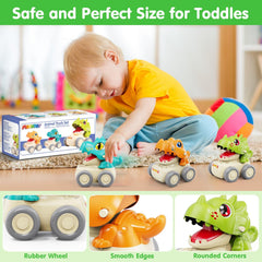 MOONTOY dinosaur car colorful body invites imaginative play