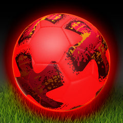 MOONTOY light-up soccer ball glowing during night play for extended outdoor sessions