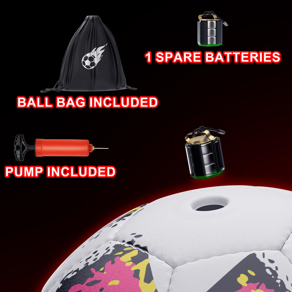 MOONTOY light-up soccer ball includes spare batteries and pump