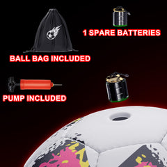 MOONTOY light-up soccer ball includes spare batteries and pump
