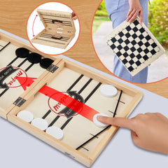 Moopok wooden pieces glide smoothly for precise shots.