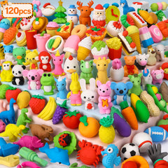 Moosia animal erasers set with tiny 3D figures for playful classroom rewards