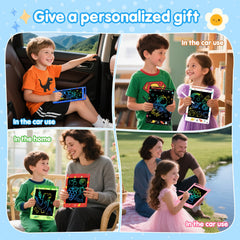 Child drawing with MOOWALIS stylus, showcasing variable line thickness.