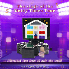 Assembled MOOXI MOC Star Singers stage display, ready to showcase.