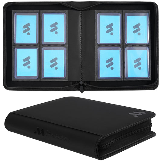 MORABTO 4-pocket top loader binder cover protects cards with sturdy PU leather