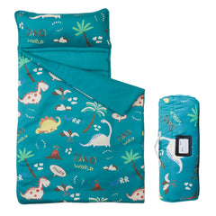Morais toddler nap mat with pillow rolled for easy preschool transport