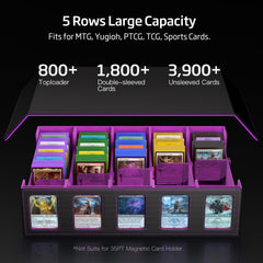MORCCO trading card storage with magnetic lid doubles as a portable game mat
