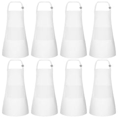 Morcheiong 8-pack adjustable white kids apron for mess-free cooking and art.