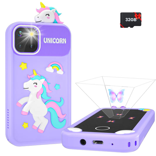MOREXIMI Kids Smart Phone front camera for selfies and learning videos.