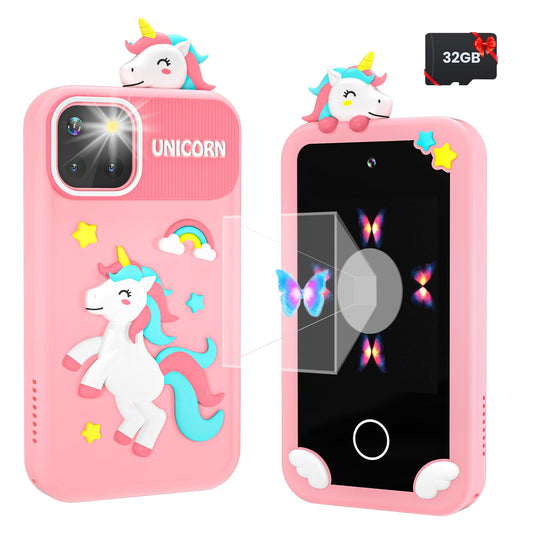 MOREXIMI pink front camera toy phone captures playful moments
