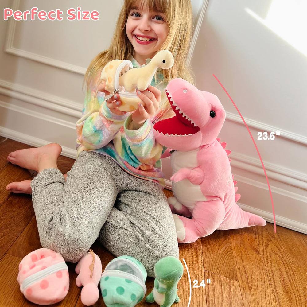 MorisMos dinosaur plush enables hatch-and-care moments with egg compartments.