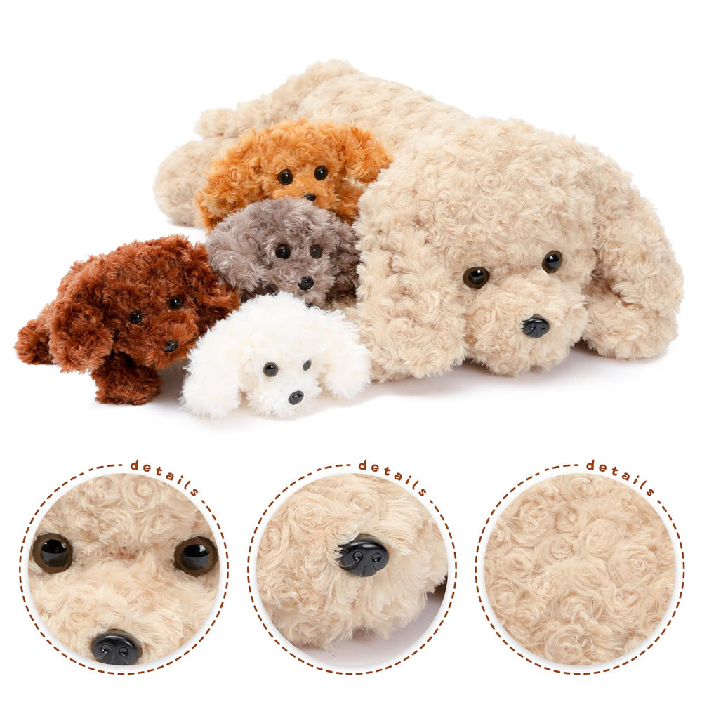 MorisMos dog plush with belly zipper for convenient storage and transport.