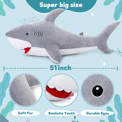 MorisMos shark for sleepovers and movie nights as a cozy companion.