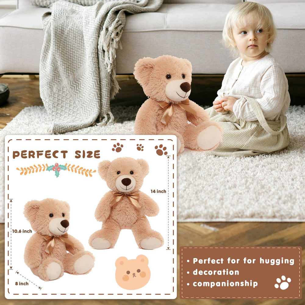 Machine-washable MorisMos 14-inch teddy bears for easy care.