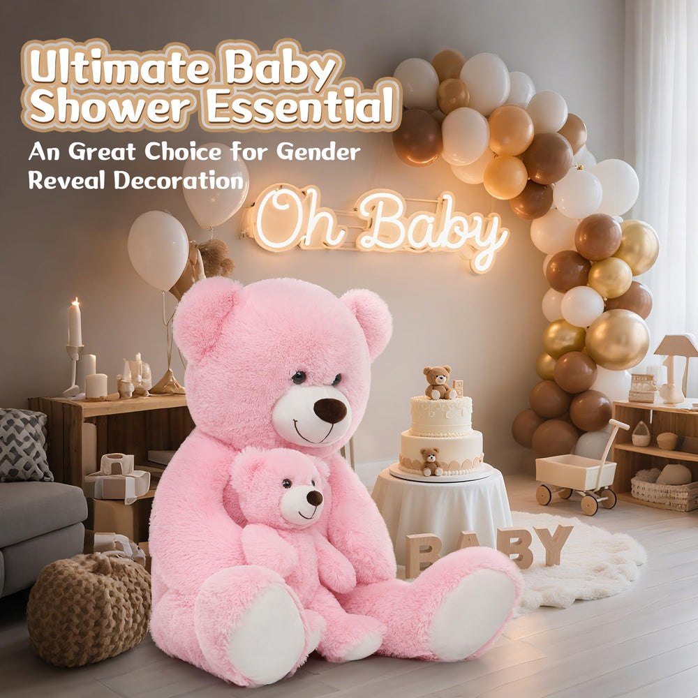 MorisMos 39-inch teddy bear soft fur close-up showcases premium cuddle comfort.